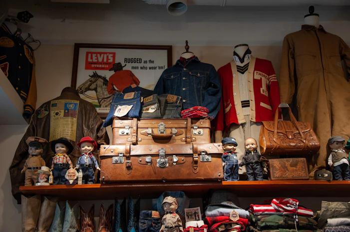 Racks of tees and jackets