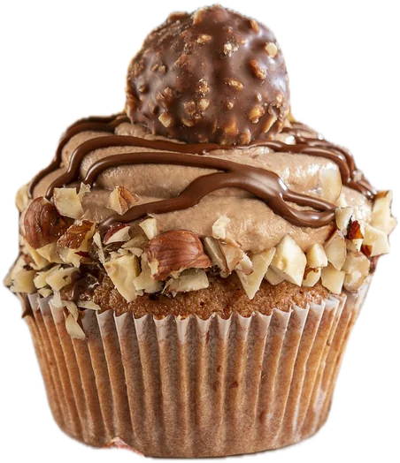 A hazelnut praliné cupcake
